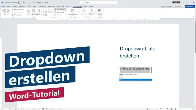 Dropdown erstellen (Auswahlliste einfügen) – Word-Tutorial