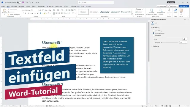 Textfeld erstellen und anpassen – Word-Tutorial