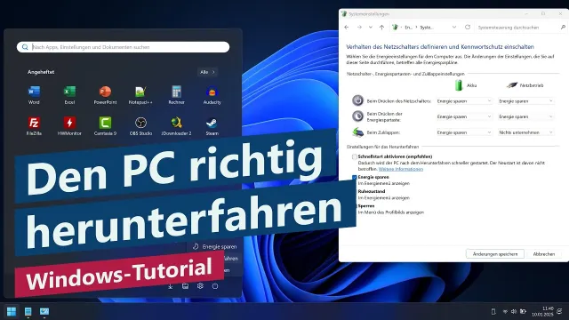 Windows richtig herunterfahren – Windows 11 Tutorial