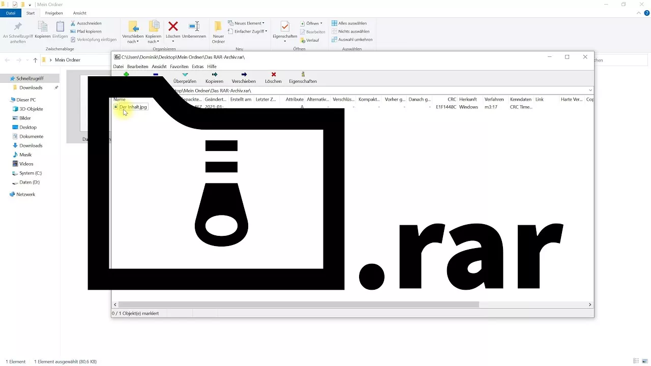 RAR-Datei öffnen und Inhalt entpacken – Windows-Tutorial