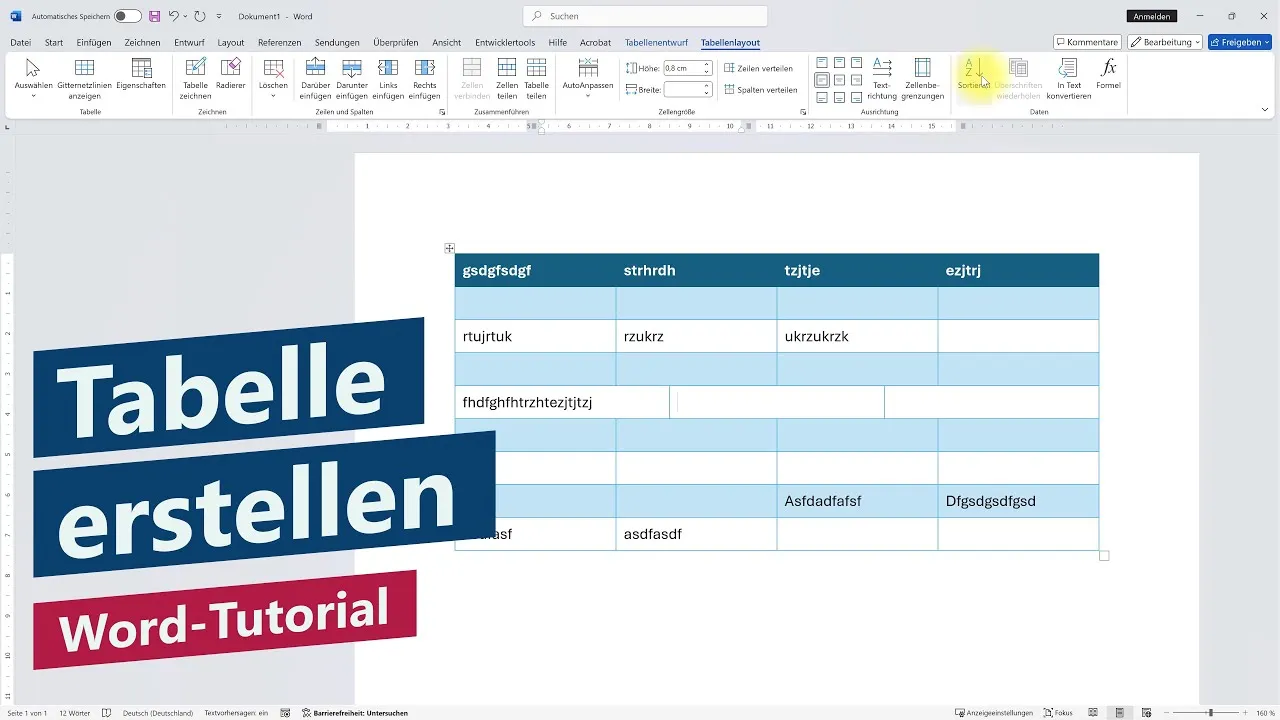 Tabelle erstellen und formatieren – Word-Tutorial