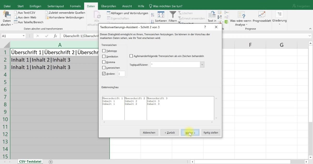 Csv Datei In Excel Importieren Und Zu Tabelle Umwandeln Excel Tutorial 6014