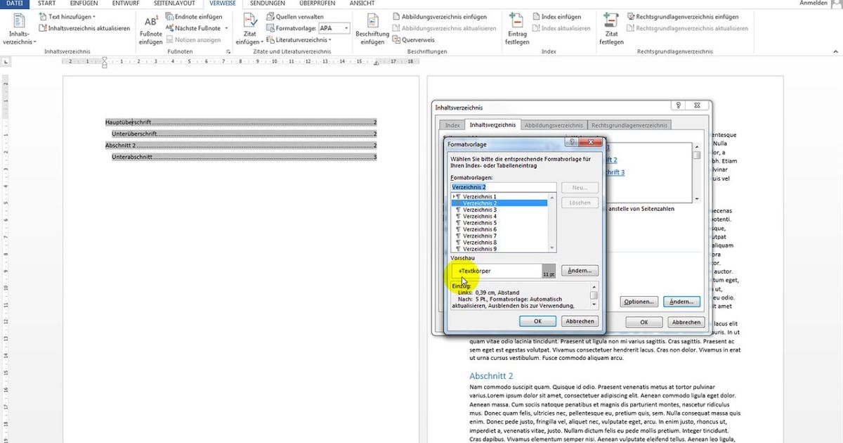 Automatisches Inhaltsverzeichnis Erstellen – Word-Tutorial